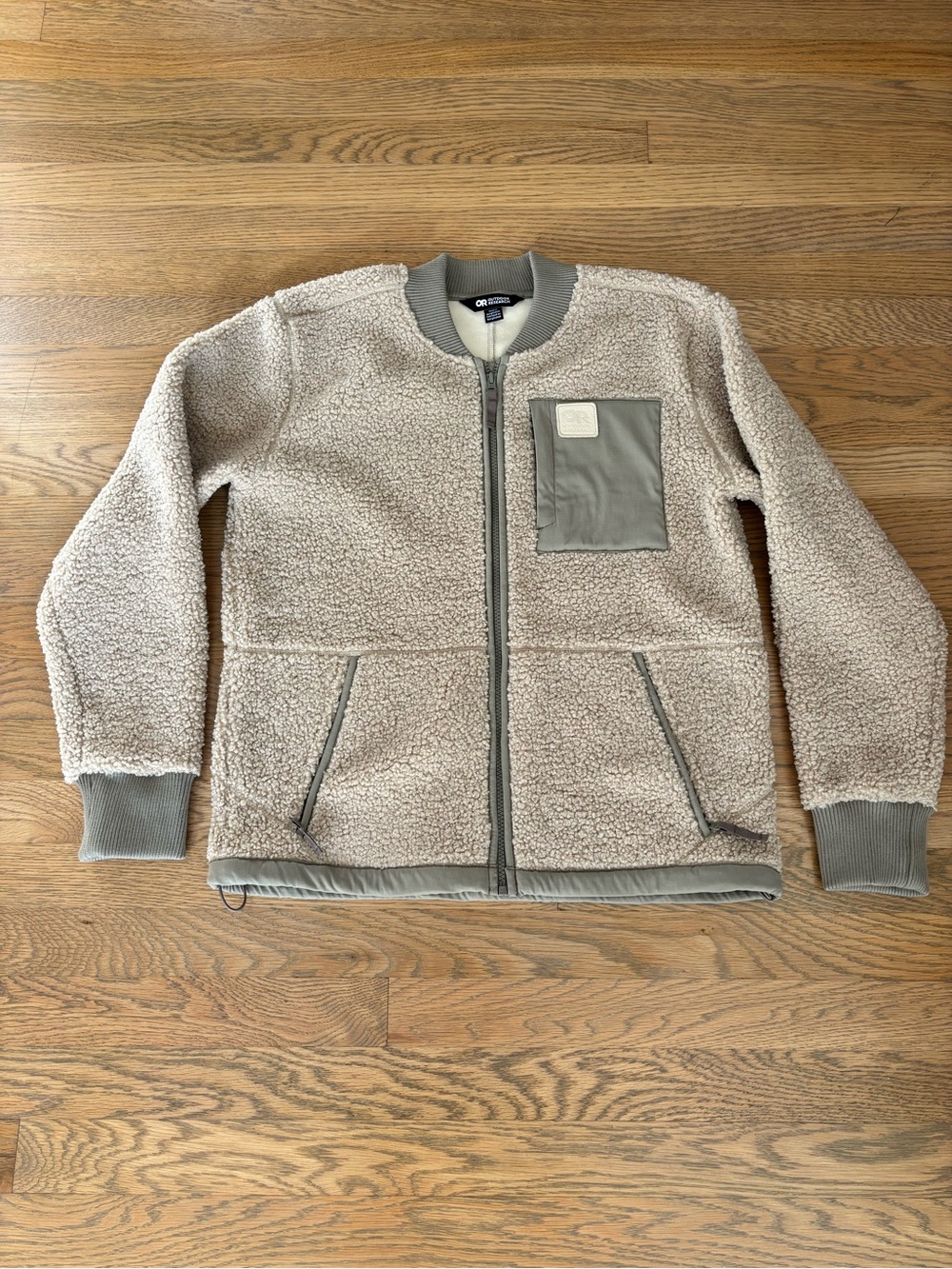 Outdoor Research Beige Sherpa Performance Jacket with Gray Trim